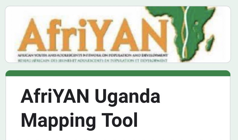 Hello📣📣📣 AfriYAN Uganda in collaboration with <a href="/UNFPAUganda/">UNFPA Uganda</a> is mapping out more youth-led organisations across Uganda . Just click this link and you can fill out a quick form. Don't forget to share with your squad! 🙌  docs.google.com/forms/d/e/1FAI…