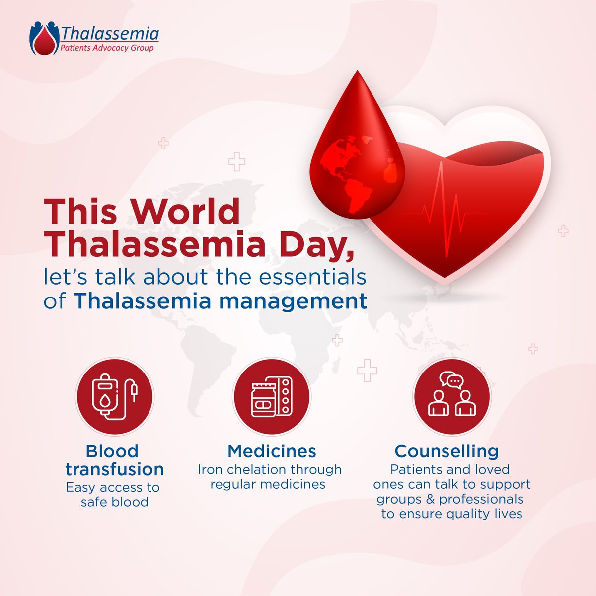 Thalassemia is treatable and can be well managed with blood transfusions, medicines, & knowledge. It is possible to achieve a healthy life through the guidance of doctors & support groups.@thalassaemiaTIF #WorldThalassemiaDay #beawaresharecare @ThalassemicsI