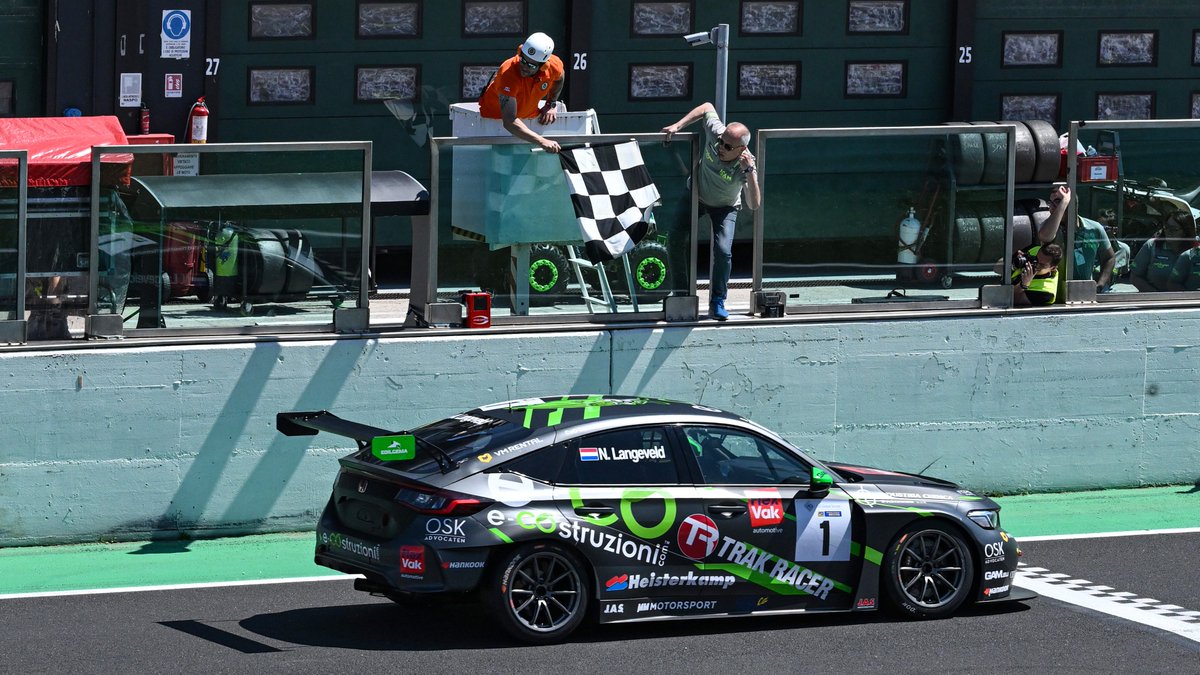 On this day in 2023, Niels Langeveld (MM Motorsport) won the TCR Italy Race 1 at Misano, giving the Honda Civic Type R TCR FL5 its first global victory. via <a href="/JASMotorsport/">JAS Motorsport</a>