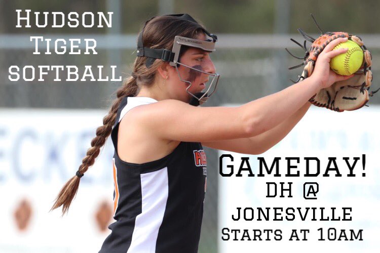 HudsonTigerSB's tweet photo. GameDay! Varsity travels to Jonesville, double header starts at 10am. JV is at Home against Jonesville, double header starts at 10am. 

Let’s Go Tigers! 🧡🖤🥎

Pictured: Teagan A., Sophomore Pitcher/Utlity Player 
📷 credit: Sarah C. https://t.co/tBAvajxPSF