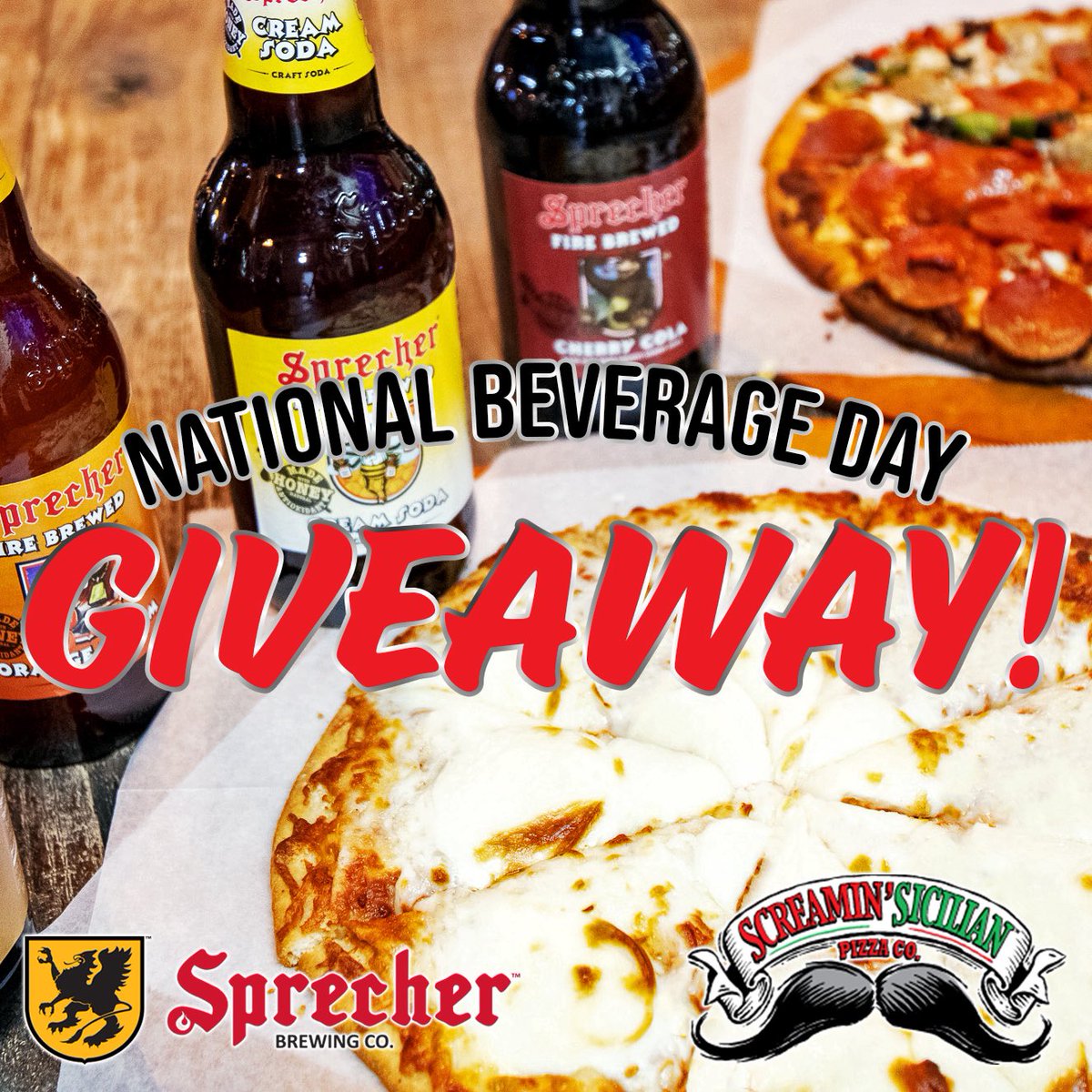 National Beverage Day GIVEAWAY! Enter to win a variety pack of best-selling Sprecher beverages along with (5) Five Screamin’ Sicilian pizzas to enjoy with them and official Screamin’ swag! 
Prize can be shipped nationally! 

Enter here: app.viralsweep.com/sweeps/full/c1…