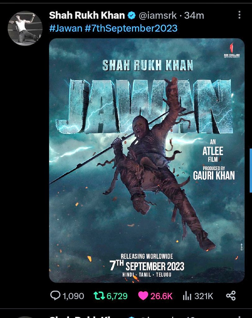 SRK_Tamim1616's tweet image. #BMCM ki 3 posters ko #Jawan ne phel diya less then 30 minutes... 
#JawanUpdate
#JawamOn7thSeptember

      MegaStar                 ChindiStar