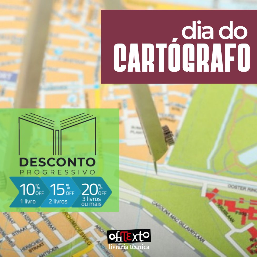 ofitexto's tweet photo. E hoje é Dia do Cartógrafo! Parabéns a todos 🎉

Até dia 11/5 a Ofitexto está com vários livros com desconto progressivo de até 20% pra você se presentear.

Corre lá no nosso site: https://t.co/Ih45r48ctw

#geografia #topografia #cartografia #diadocartografo #sensoriamentoremoto https://t.co/5ZiEiyKabG