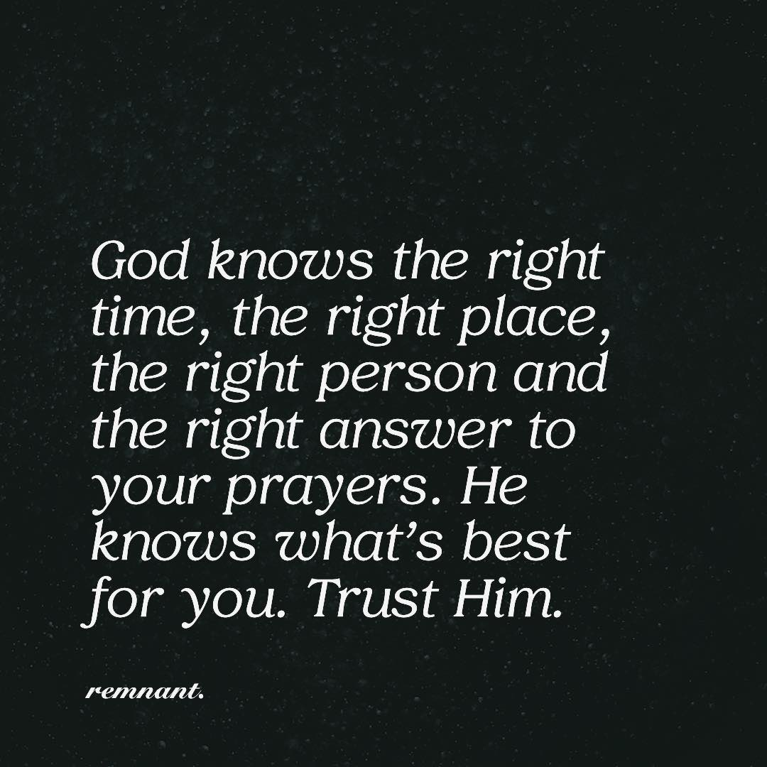 God cares about every detail of your life. He knows what is best for you and He can be trusted 🙇🏻‍♂️