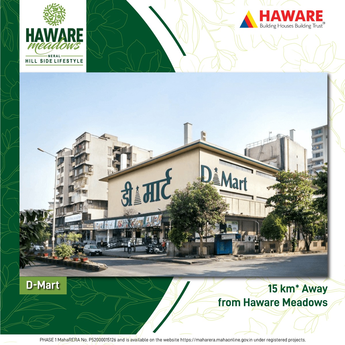 HawareLtd's tweet photo. Experience ultimate convenience with our prime location near D-Mart - where shopping is just steps away!
#Hawarebuilders #Haware #Meadows #LocationHighlight #DMart #Essentials #RealEstate #Mumbai #Property #Dreamhome #Lifestyle https://t.co/D6RLYBKirP