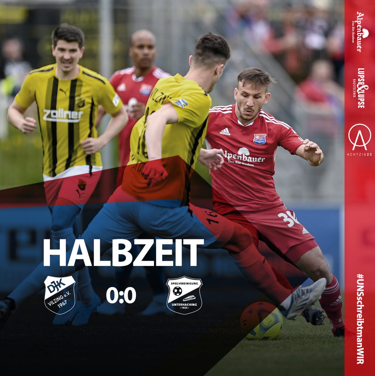 Eine umkämpfte erste Hälfte ohne Tore. Aber: Alles drin in den nächsten 45 Minuten, weiter Vollgas! 👏🏼
_____
#VILUHG
#UNSschreibtmanWIR 🔴🔵