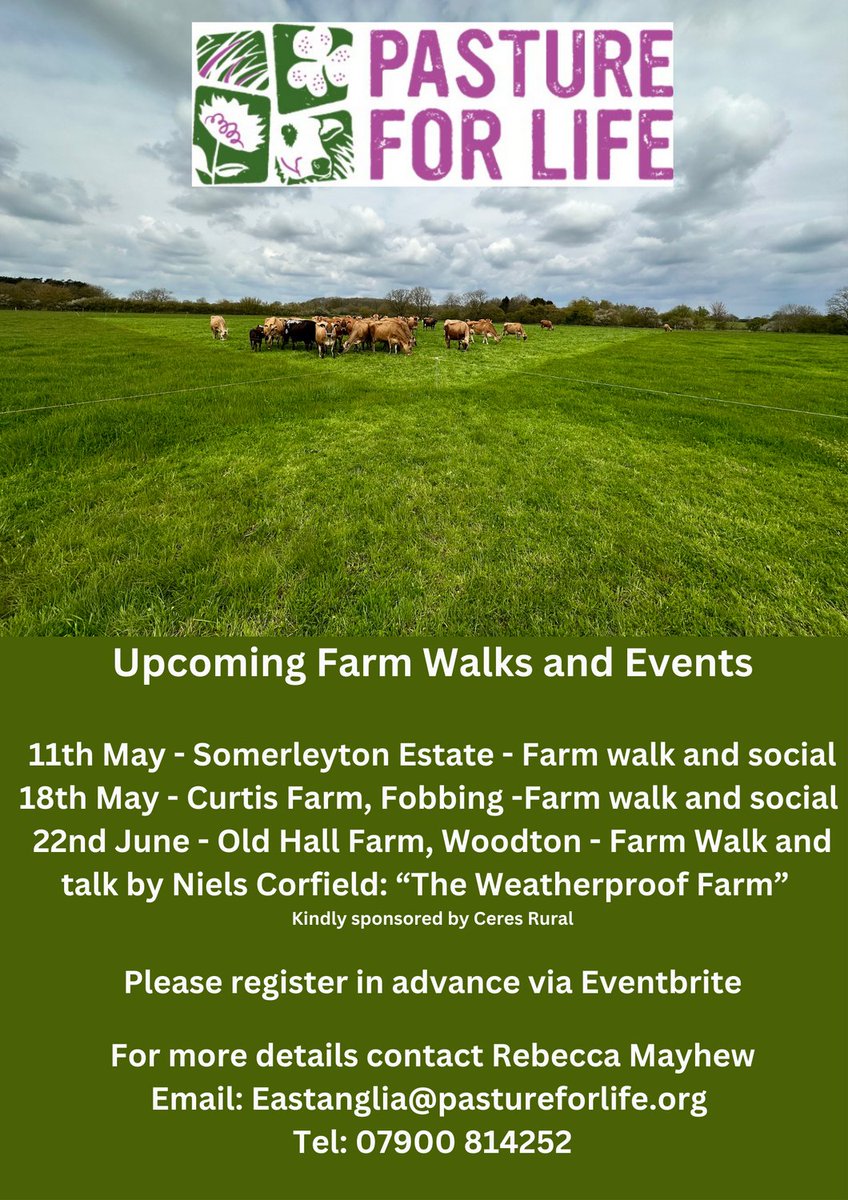 3 farm walks for @PastureForLife organise in the next 2 months. If you’d like to join us, send me a mail! #PastureForLife