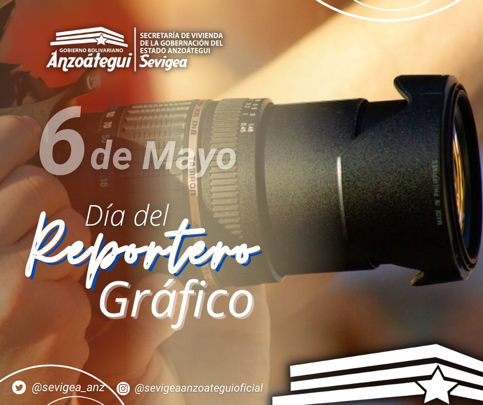📌E͟f͟e͟m͟é͟r͟i͟d͟e͟ ͟S͟e͟v͟i͟g͟e͟a͟  #Hoy6Mayo Felicitamos grandemente a todos los reporteros gráficos en su día📸📱
#𝑺𝒆𝒗𝒊𝒈𝒆𝒂𝑷𝒐𝒓𝑨𝒎𝒐𝒓𝑨𝑻𝒖𝑪𝒂𝒔𝒂
#𝑷𝒐𝒓𝑨𝒎𝒐𝒓𝑨𝑻𝒖𝑯𝒐𝒈𝒂𝒓
<a href="/nicolasmaduro/">Nicolás Maduro</a>
<a href="/minhvi_oficial/">Hábitat y Vivienda</a>
<a href="/luismarcanos/">Luis Marcano</a>
<a href="/Anz_minhvi/">Gran Misión Vivienda Venezuela Anzoátegui</a>
<a href="/jesusmarcanott/">Jesús Marcano Tabata</a>