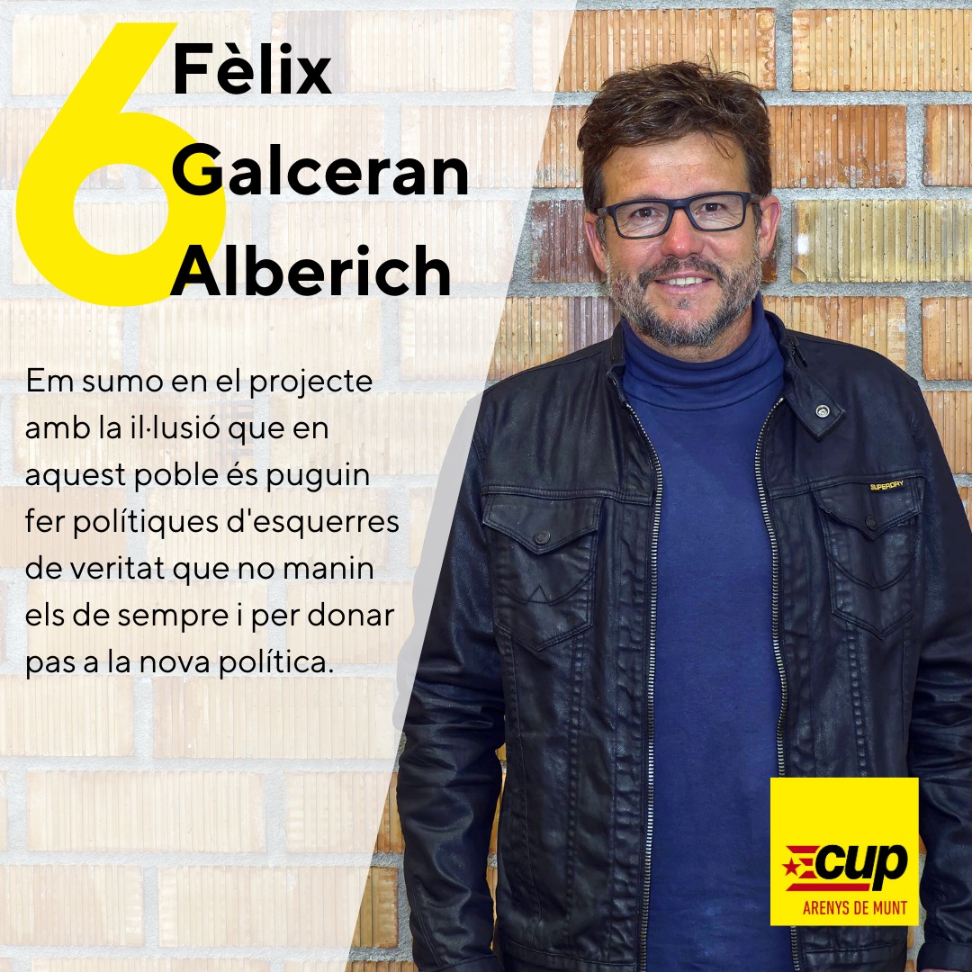 Casat, pare de dos fills i mestre. Va venir a viure a Arenys de Munt el 1996. Entre d'altres activitats ha estat vinculat al Centre Moral formant part de la seva junta durant uns anys i on també va liderar i la secció de cinema alternatiu.