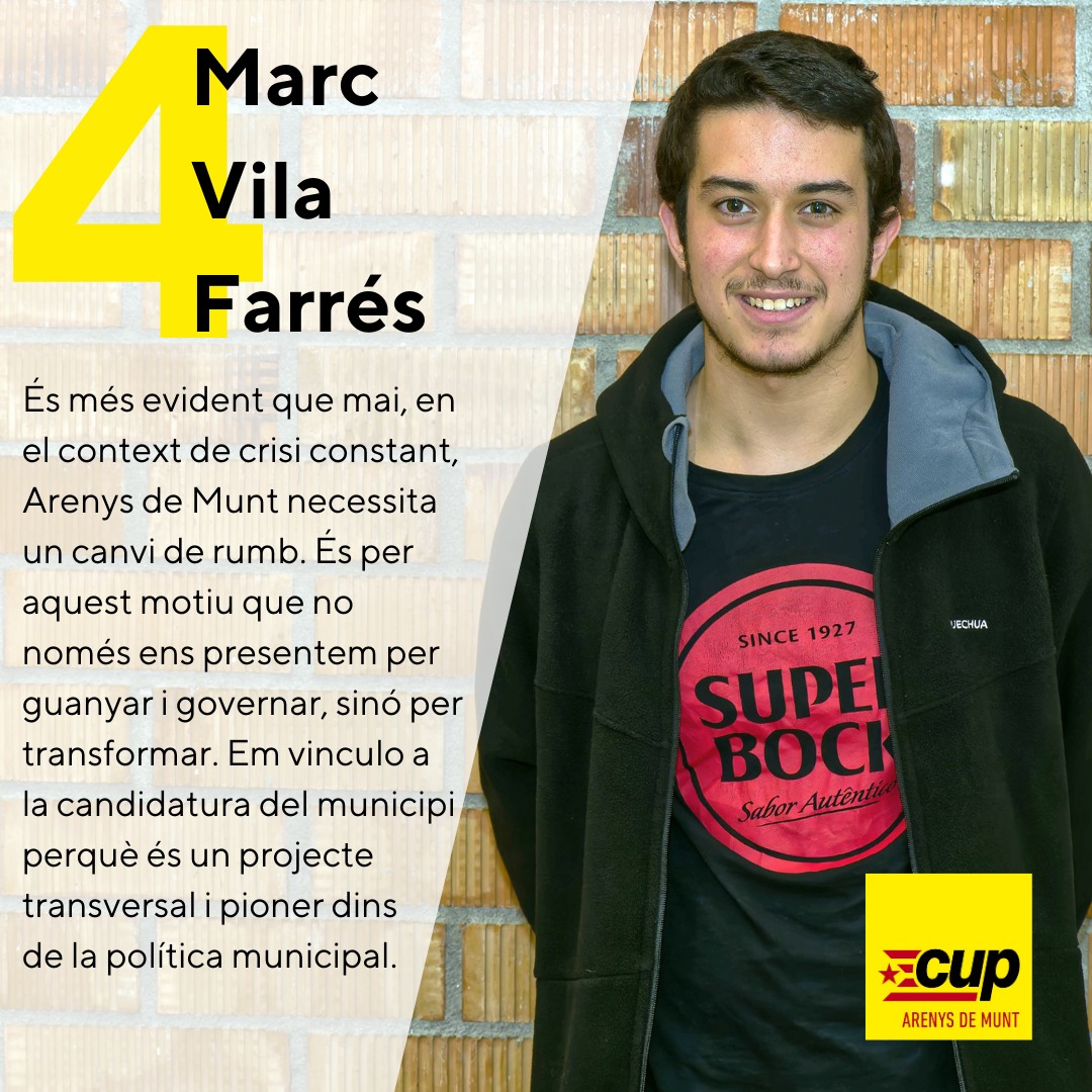 Jove molt lligat a l'hoquei sobre patins d'Arenys de Munt, és jugador i també entrenador. A més a més, exerceix com a àrbitre d'hoquei patins. Tanmateix, participa activament com a monitor de lleure a les Catecolònies del poble. Actualment estudia Història a la UB.