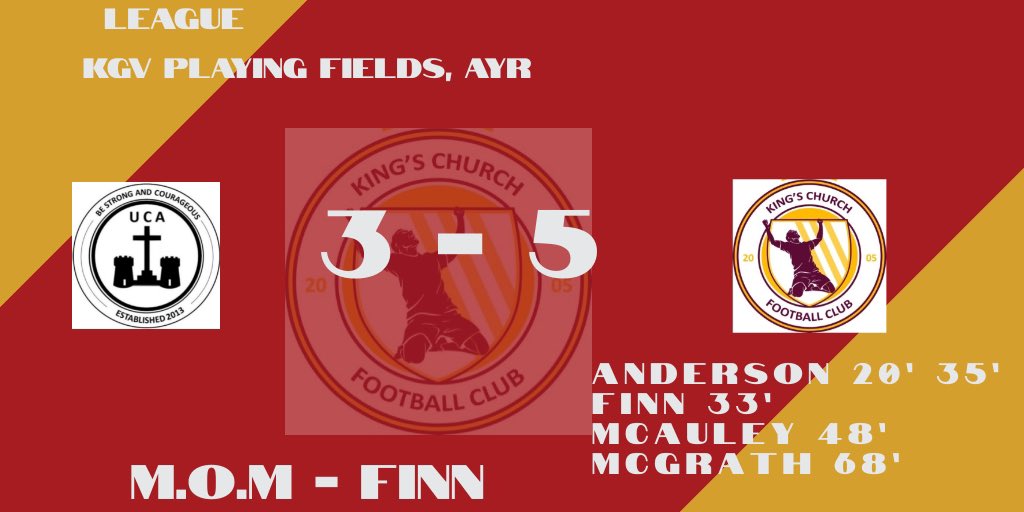 We went behind twice today but battled back both times to get into the lead and then extended the lead. A competitive game today against <a href="/UCAFC/">United Churches Ayr</a>. All the best to them for the rest of their season. 

Next up is <a href="/LPCAFC2011/">The Law</a> on Wednesday.