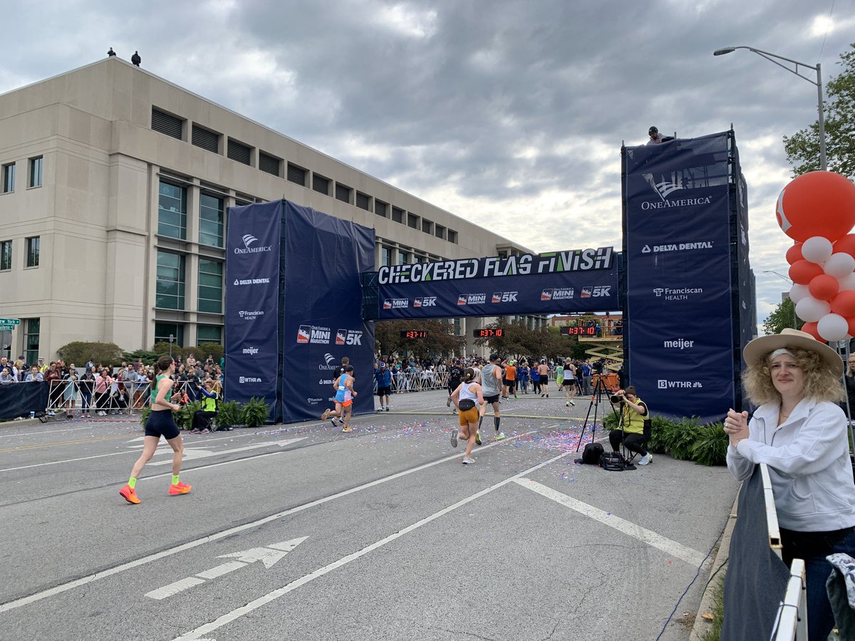 So impressed with all of these #IndyMini finishers. Sub 1:40 times!! Younger, older, family groups, runners in pain, runners with smiles. This is #MayinIndy! #500Festival