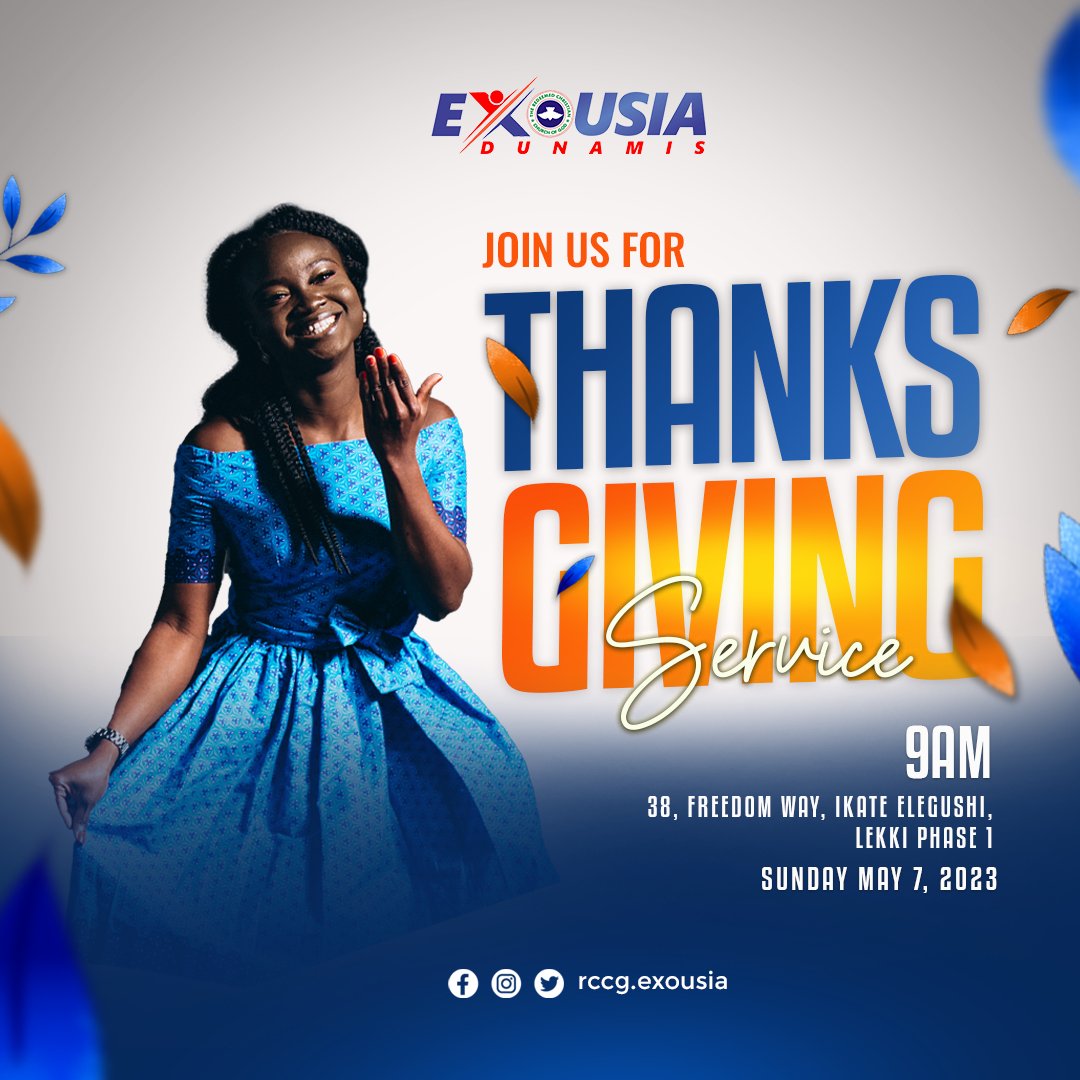 RCCGexousia's tweet photo. Thanksgiving service is here again...glory to God. Everyone's invited for a wonderful time of praise and worship. Bring your family and friends along. https://t.co/VNDXCnJCq0