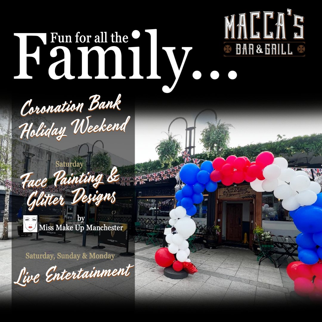 We have an entertainment packed coronation weekend planned, with face painting, freshly made food and live entertainment 💚❤️ #livemusic #guinness #irishbar #prestwich #GuinnessTime #prestwichvillage #coronation #CoronationDay #coronation2023 #CoronationWeekend