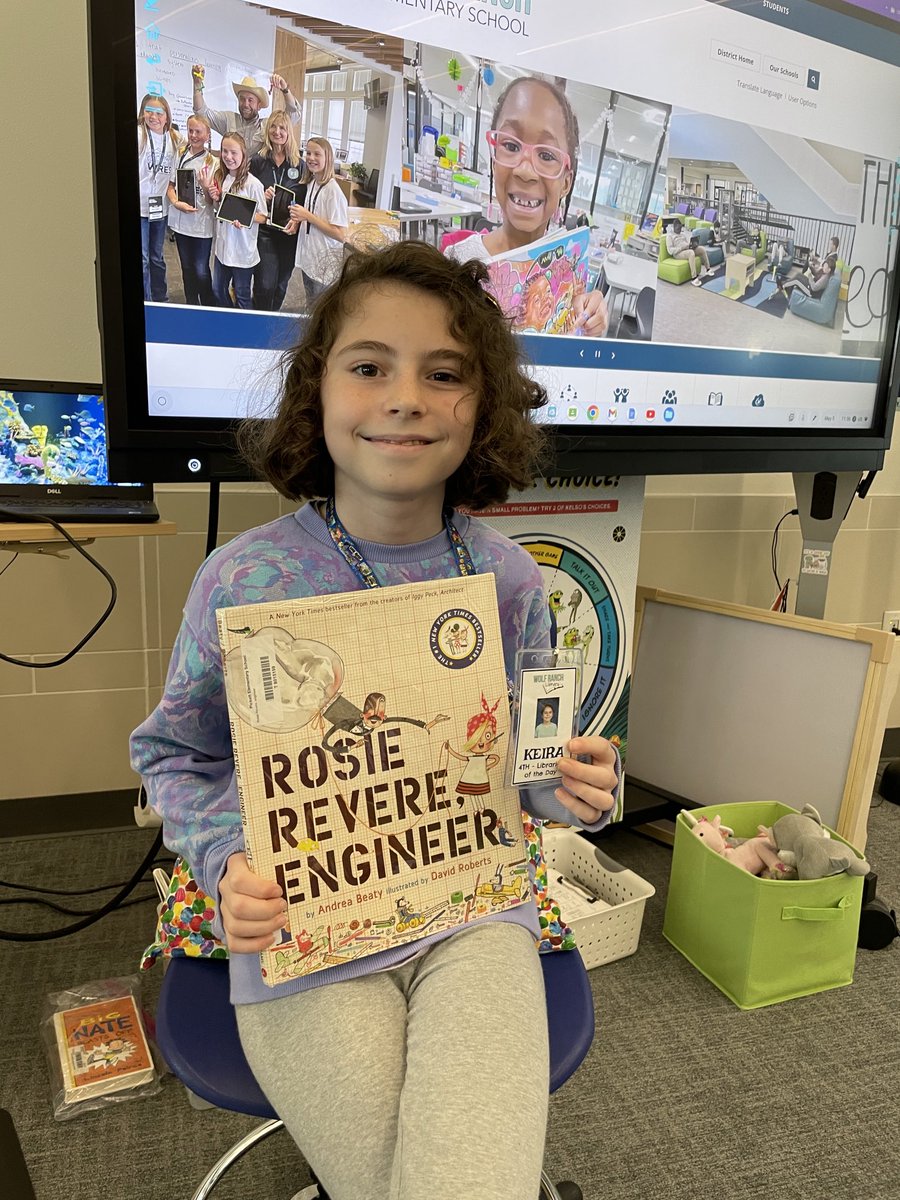 wre_library's tweet photo. Keira &amp; Lennon did an AMAZING job wrapping up our ⁦@WolfRanchElem⁩ #PTAfundraising experience of being Librarian of the Day for their class. Both selected great books &amp; ⁦@Novel_Effect⁩ during their read aloud #choicematters #readersareleaders ⁦@GeorgetownISD⁩ https://t.co/gSJamxk0GK