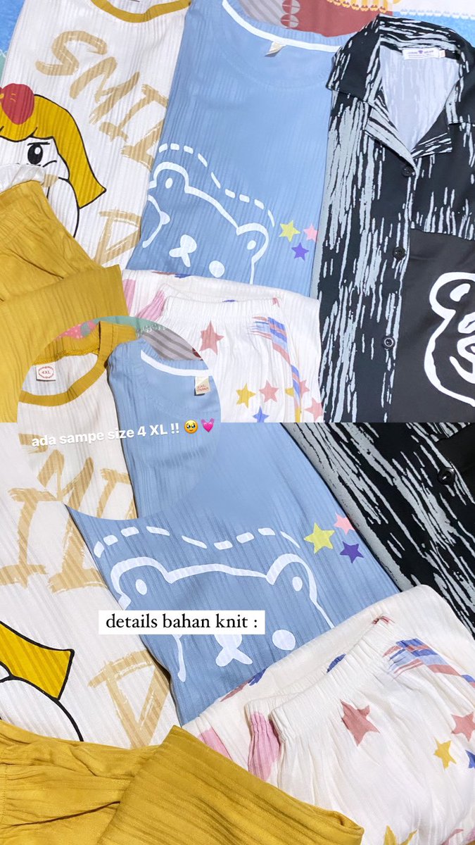 hi guysss kalau aku jual piyama import motif super gemasssh ini ada yg mau gaak? harga start 40k ajaaa dijamin masih under 100k 💓 kira-kira kalian pd minat gak ya? #zonauang