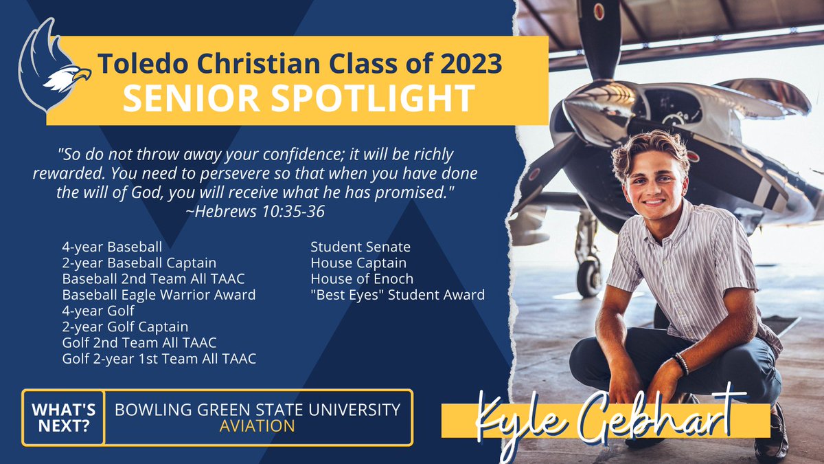 Congratulations to our next TC Graduate and House of Enoch Captain, Kyle Gebhart!  Great job Kyle! 🦅👨‍🎓

#tcproud, #Classof2023