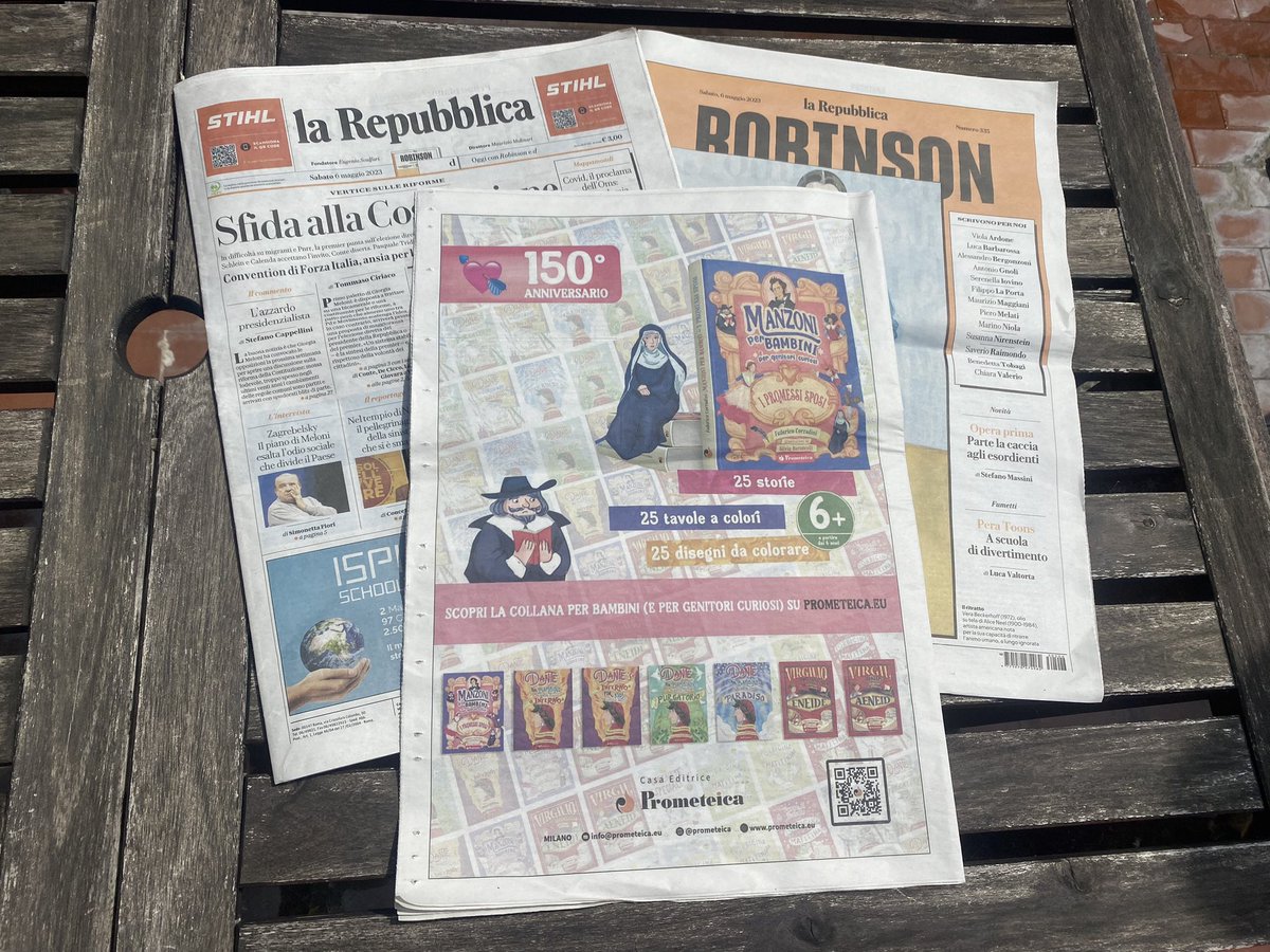 prometeicabooks's tweet photo. Il #Manzoni150 arriva il 22 maggio, ma noi ci siamo portati avanti: #ManzoniPerBambini oggi su @repubblica 💘 https://t.co/bCJzlT3fmV