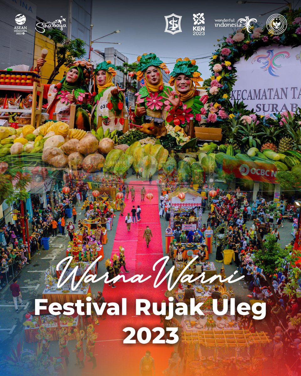 BanggaSurabaya's tweet photo. WARNA WARNI KECERIAAN FESTIVAL RUJAK ULEG 2023 🥳🎉

Rek Rek tahun ini Festival Rujak Uleg 2023 masuk dalam Karisma Event Nusantara loh

Acara tahunan ini selalu diwarnai dengan beragam kostum yang unik dan berwarna-warni https://t.co/UOiwaKX22s