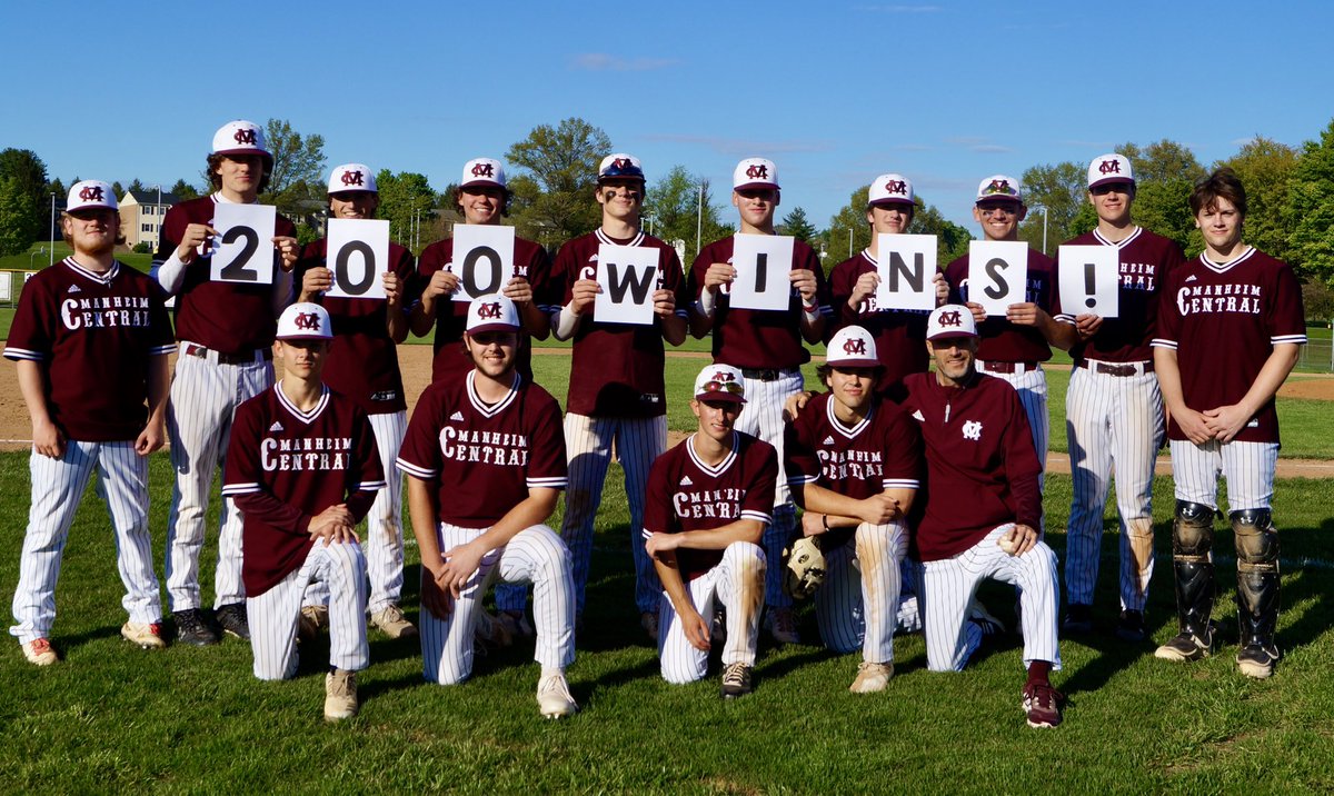 On 4/19/23, Coach Jason Thompson moved into a rare category of 200 career wins at Manheim Central! Congratulations Coach Thompson! 
<a href="/BaronMCBaseball/">Baron Baseball</a> 
<a href="/BaronSports717/">Manheim Central Athletics</a>