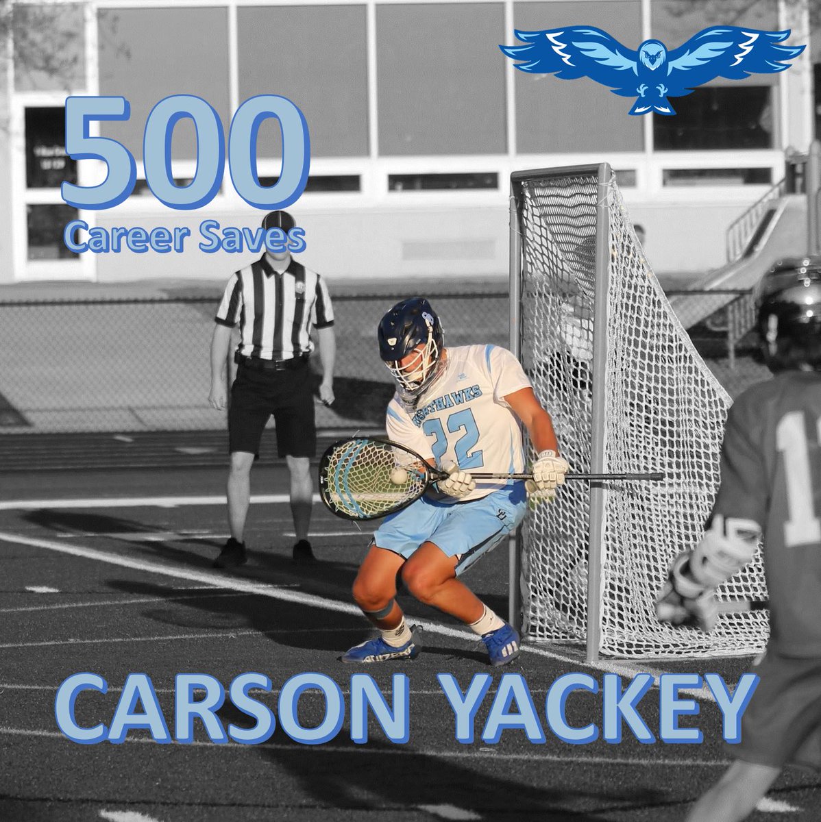 Huge shout-out to <a href="/CarsonYackey/">Carson Yackey</a> who passed 500 career saves for @ccdslax during a 28 save game on Friday