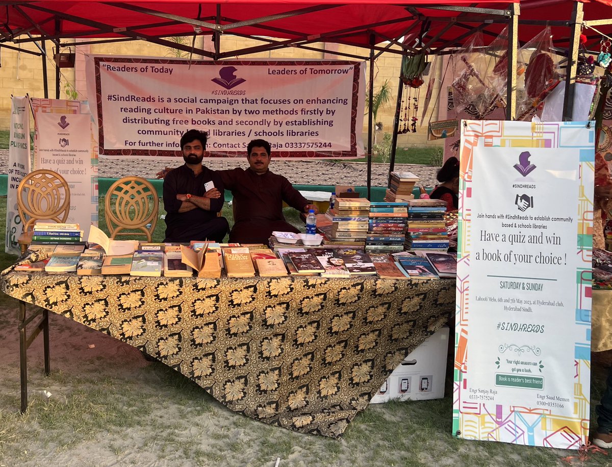 EngrSrd's tweet photo. #SindhReads is waiting for Readers to gift them various free books at its stall at #LahootiMelo at Hyderabad Club Today. https://t.co/KTGOsUXtCu