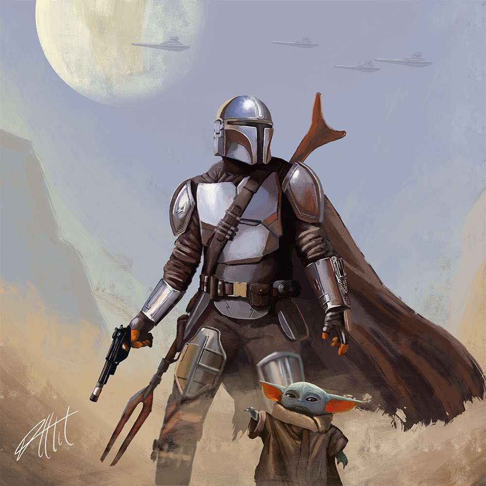 offlitt's tweet photo. “This is the way” 

#ArtistOnTwitter #digitalart #StarWars 
@themandalorian https://t.co/VDfBdusI3w