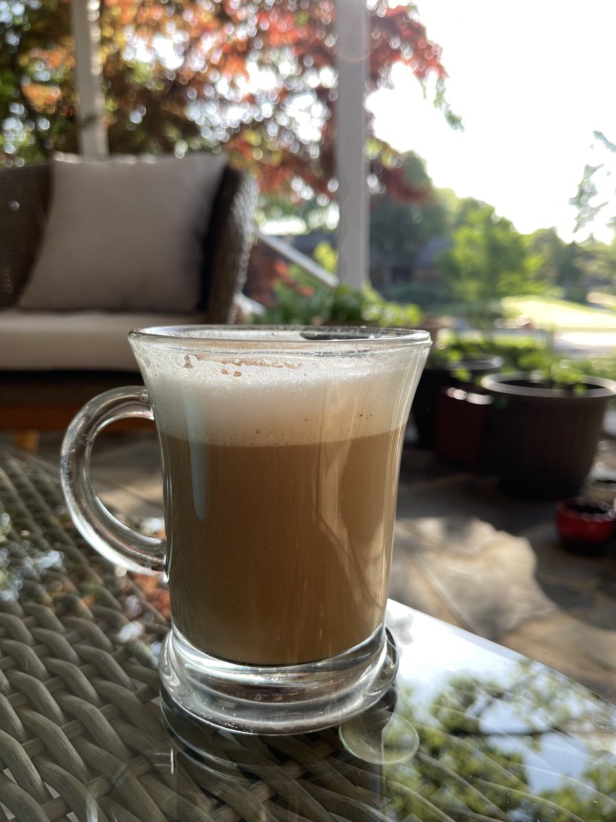 Yay for porch coffee season. 💙☕️ ⁦<a href="/jenkinssmith/">jenkinssmith</a>⁩