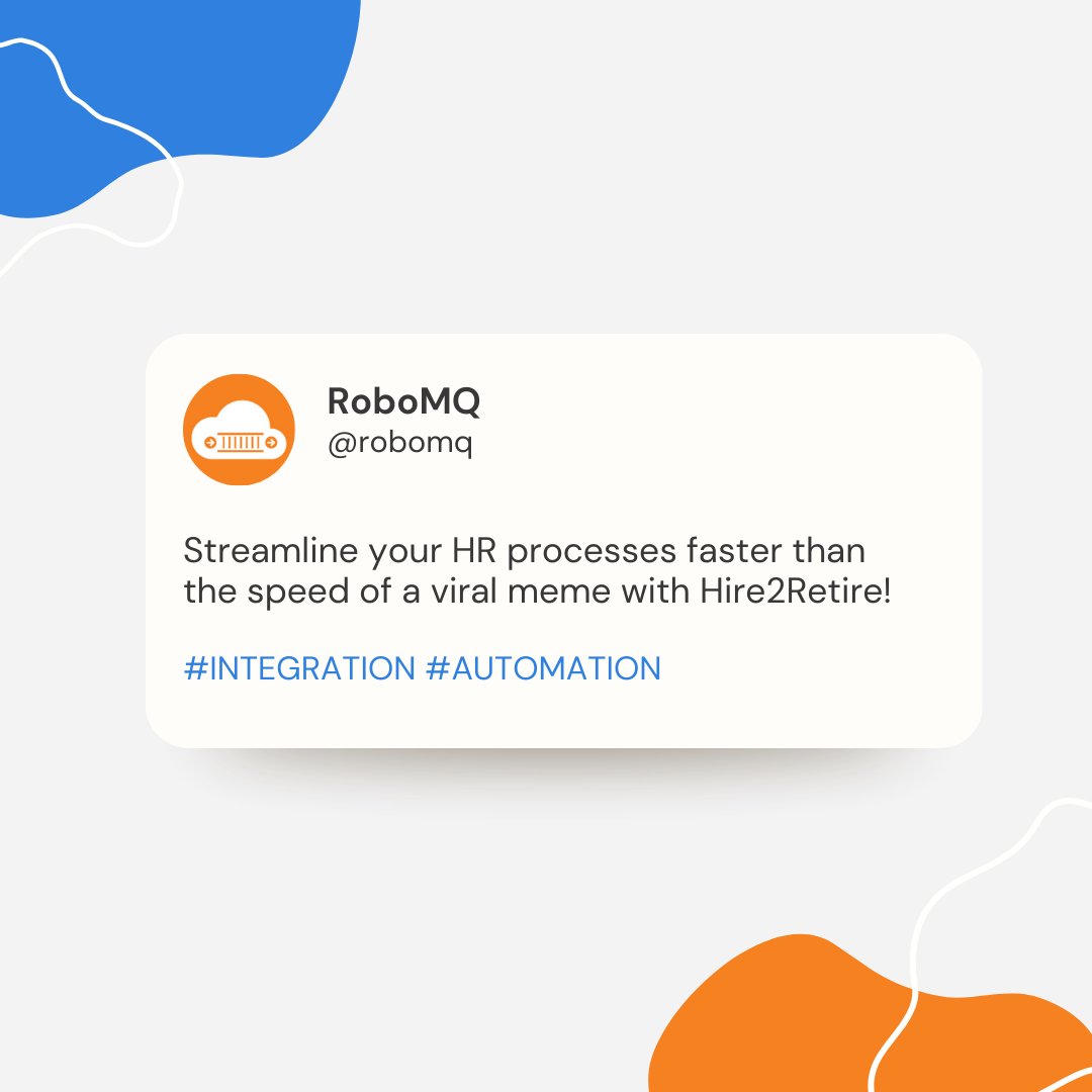 robomq's tweet image. Revolutionize your HR processes with seamless data integration! Say goodbye to manual tasks and hello to streamlined efficiency with Hire2Retire automation!

#RoboMQ #Hire2Retire #HRIStoAD #Integration #Automation #Efficiency