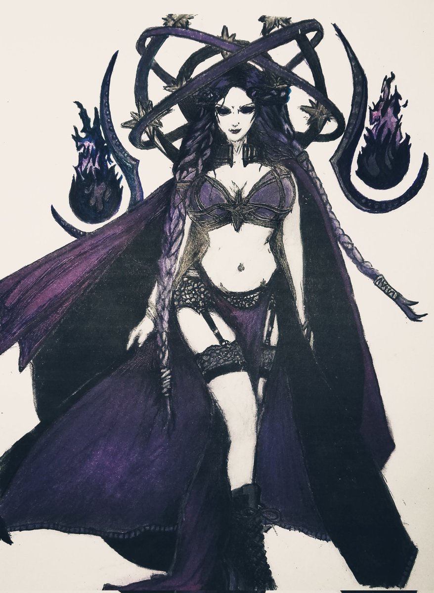 Prog420ress's tweet photo. #DrawLikeaBossContest I've always thought that the Dark Fae could use a bit more sex appeal!  Here's my take on Astranyx before she became so world-weary. https://t.co/rqkWWpZ9YR