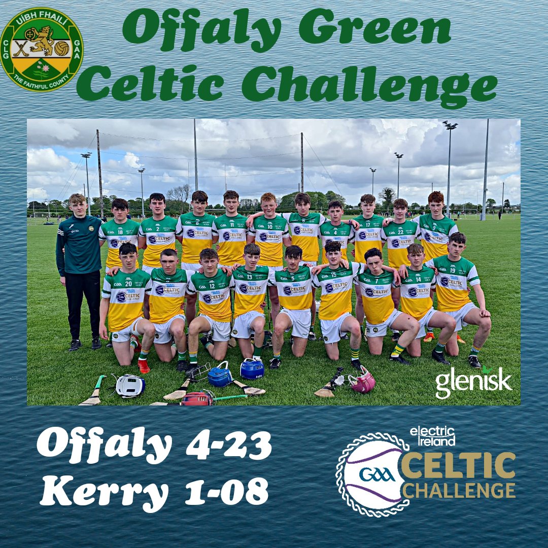 Comhghairdeas to <a href="/Offaly_GAA/">Official Offaly GAA</a> Green who hosted Kerry earlier today in the Celtic Challenge division 2 quarter final at the Faithful Fields. 

Full Time Score:
Offaly 4-23 
Kerry 1-8

The semi-final will be played next Saturday.

Well done lads.