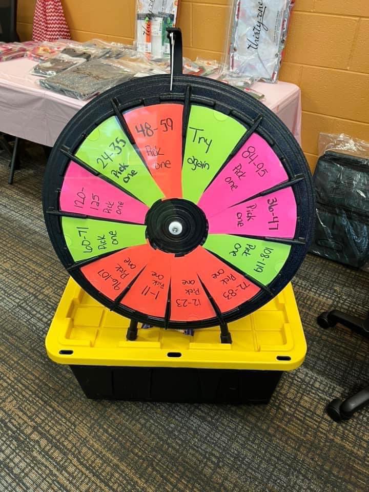 powhatanms's tweet photo. Last Day of Teacher Appreciation Week- At the Hop!! Wearing Fifties outfits and spinning the Prize Wheel was a hoot!! Thank you to our PTO for treating our Teachers all week long!! https://t.co/Mvrt9ddHhZ