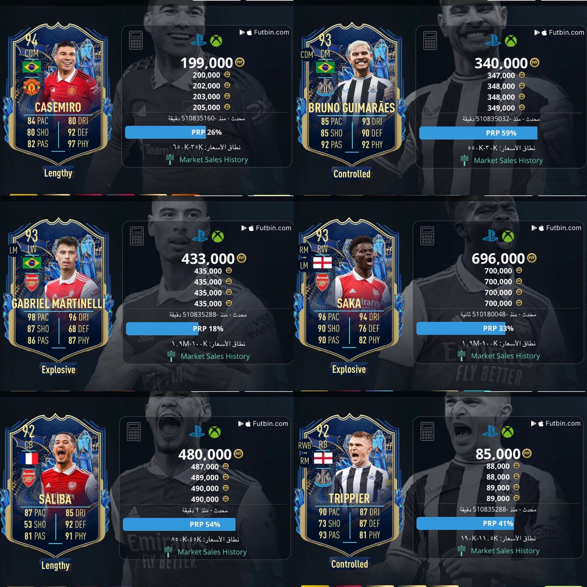 Mo3th_0's tweet photo. 🚨 سعر كل لاعب في تشكيلة الموسم الانجليزيه 🔥

الله يرزقني هالاند ينباع ويرزقكم صلاح.🏃🏻‍♂️ 
#FIFA23 https://t.co/d7a5tR1eHV