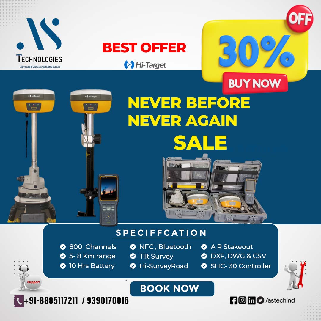 astechind's tweet image. Never Before Never Again Offer For DGPS @ AS Technologies Hyderabad.

Always Ready to Service &amp;amp; Support @24/7,365 Days. 
For Best Deal: +91-8885117211,9390170016

,,#Landsurveyinstruments,#HiTarget,#handheld,#V200,#iRTK4,#V100,#V30Plus,#ihand30,#surveying,#measurement,
