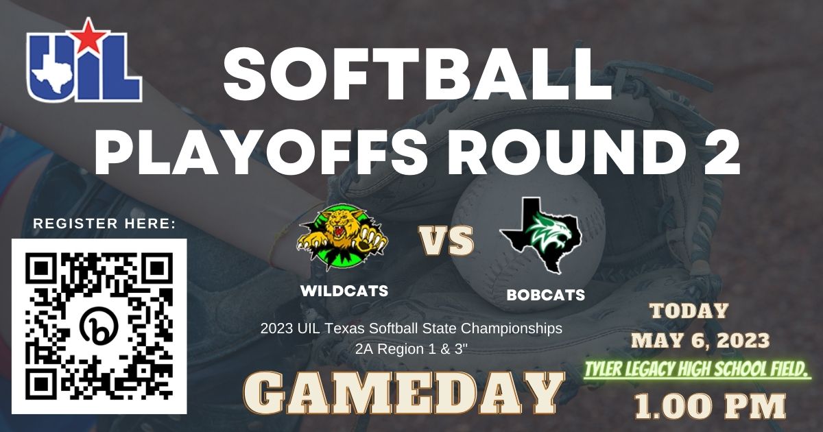 Sport169's tweet photo. 💙 🥎  🅶🅰🅼🅴🅳🅰🆈  🥎 💙

Round 2- Area Playoffs-
Harleton 🆚 Kerens
One Game Match Up
Saturday, May 6, 1pm
@ Tyler Legacy High School Field.
ticket 🎟️ https://t.co/Qm0zXXG7fo

@KerensSoftball @BobcatsKerens @KerensAthletics 
@HarletonSoftba1 @hhswildcatpride https://t.co/6UKG5Obsr0