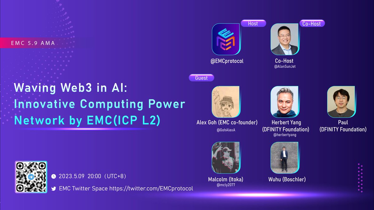 🍻When #AI meets Blockchain
🍻When computing power meets EMC
🍻When #ICP recommends EMC

🤔Guess how #EMC will inspire and reward you

👀See you in our first #AMA
x.com/i/spaces/1BdGY…