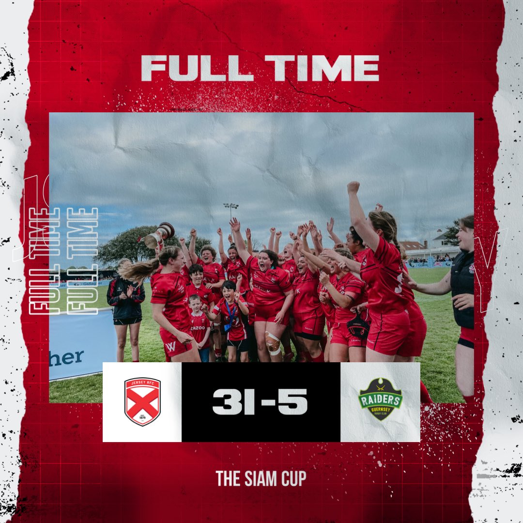 FULL TIME 🏆🇯🇪

3️⃣1️⃣ Jersey
5️⃣ Guernsey 

<a href="/JerseyRFCWomen/">Jersey RFC Women</a> win the Siam once again 👏🏽👏🏽👏🏽

#JerseyRFC #SiamCup #JerseyCI