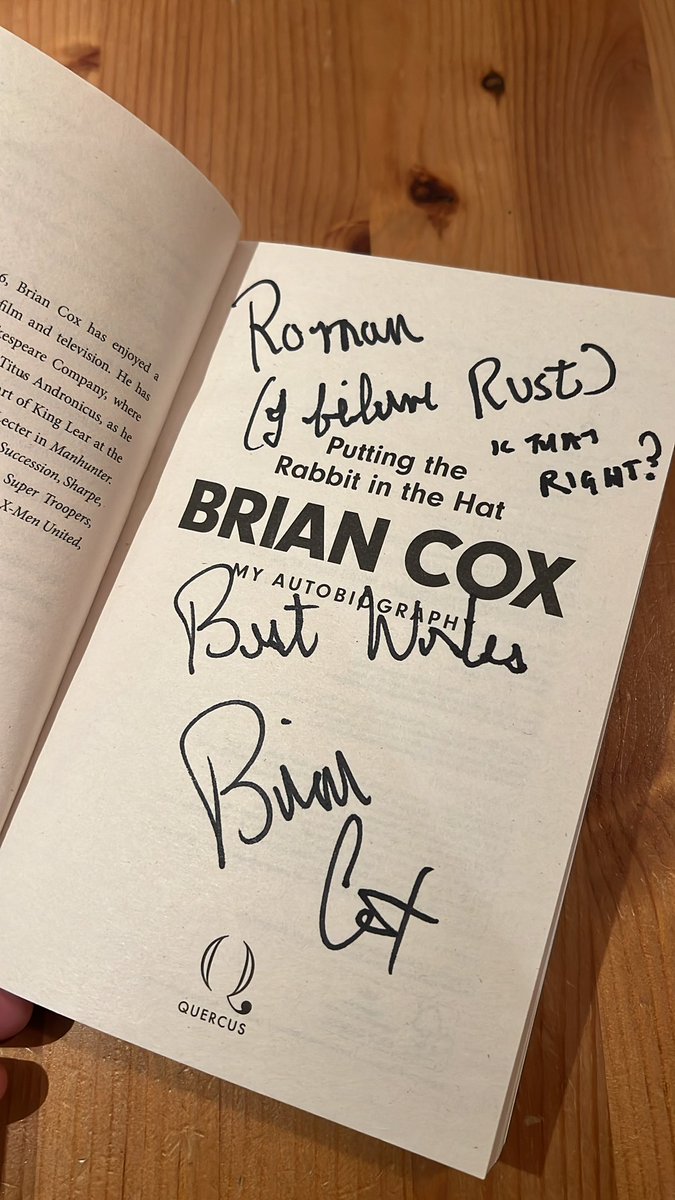 richrust's tweet image. My son is called Roman, he’s 10 months old.. Brian Cox wrote him this wonderful message for him, C/O my brilliant friend who met him recently at a book signing. The 10 month old won’t understand how epic this is until I can let him watch #Succession in many years time!…