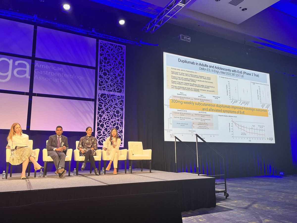 @joanwchen discusses recent data for dupilumab as treatment for #EoE at @DDWMeeting post-grad course. #GITwitter