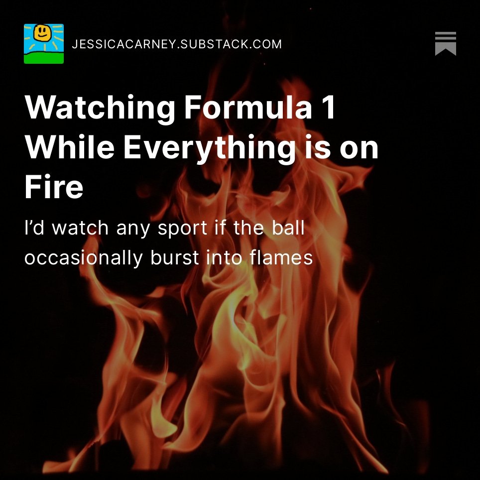 JessC_writer's tweet photo. “Thank God there’s a race this weekend,” I found myself saying yesterday after a stressful week. It’s a sentence that would have made zero sense to me two years ago. (Link to piece below.) https://t.co/Ym37t7fM7V