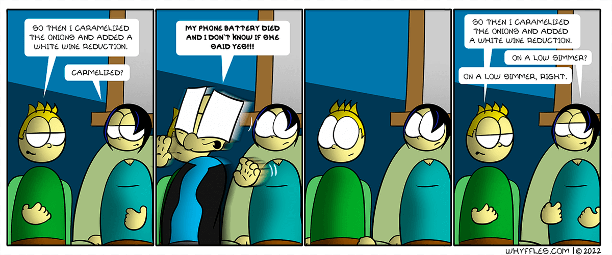 whyffles's tweet photo. That call went well.
"Remaining Calm"
https://t.co/jLrYsEHhv5
The Dating Game - pt 12

#comics #webcomics https://t.co/c3HvmhLhvO