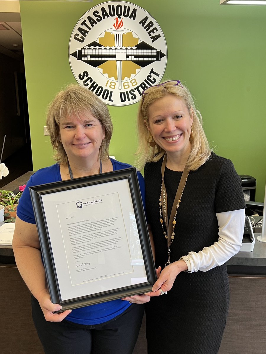 DoemlingC's tweet photo. Proud to share that the PA Dept. of Ed. recognized Catasauqua Middle School's Path to Graduation (P2G) grant implementation - PDE commended CMS's participation in PD designed to improve attendance, behavior and academic performance. Congrats CMS 🎉 #GoRoughs #TeamCatty https://t.co/7uTU7Fa9vZ