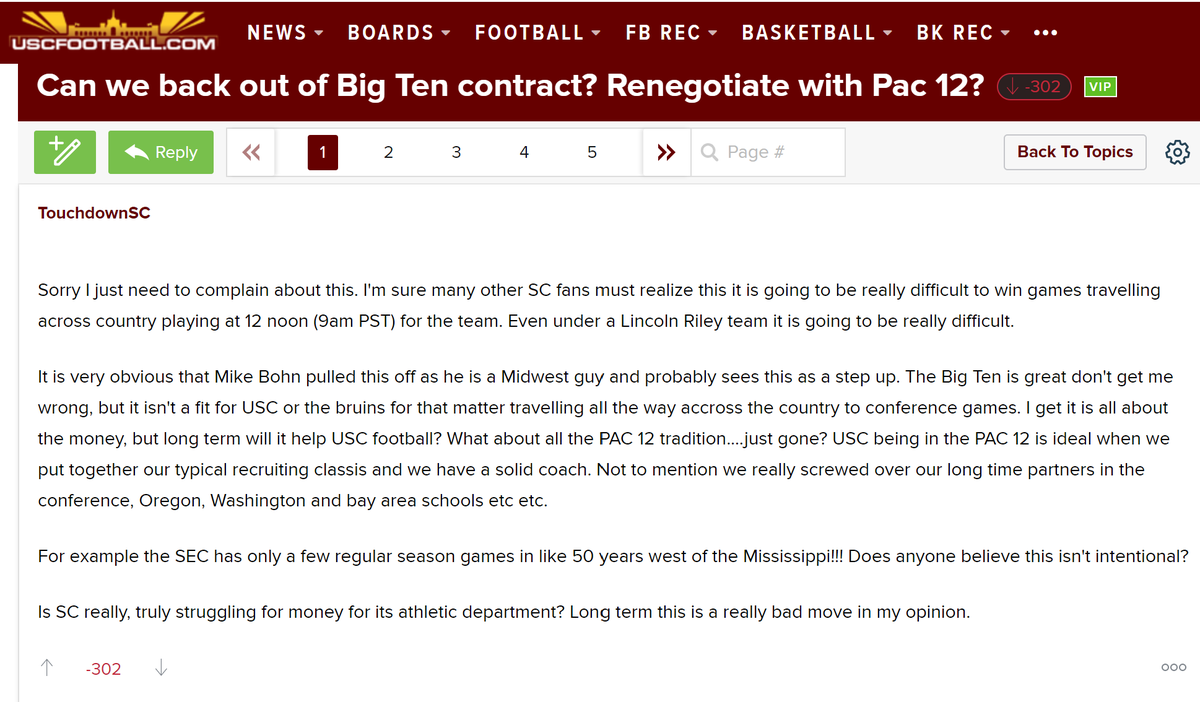 Message Board Geniuses on Twitter "USC fan wants to back out of the