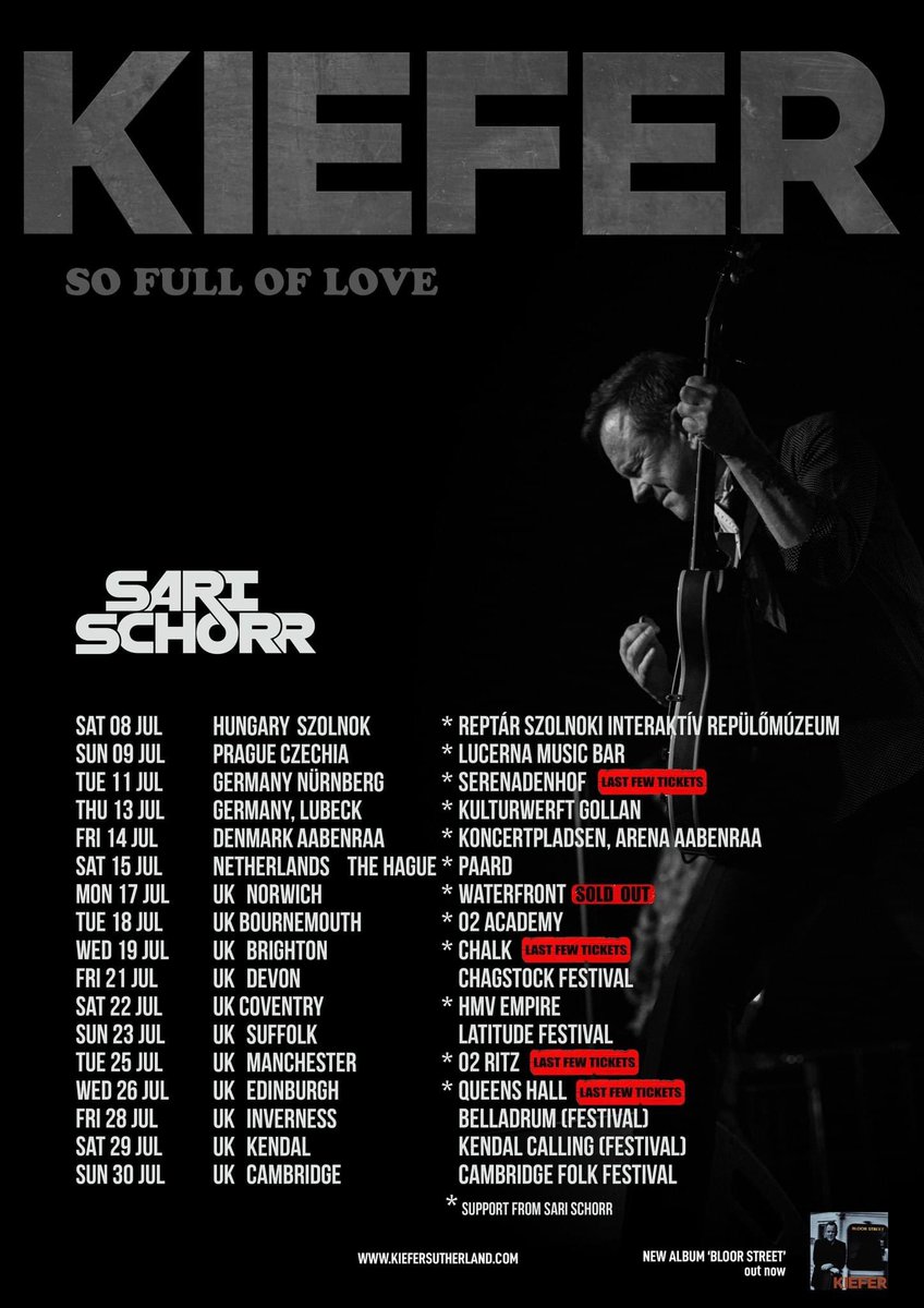 Jim Kirkpatrick (@jimikirkpatrick) on Twitter photo Iām over the moon to announce that Iāll be accompanying <a href="/SariSchorr/">Sari Schorr</a> as the support act on selected dates on <a href="/KieferSuth_/">Kiefer Sutherland</a> European tour in July!!! Iām over the moon to announce that Iāll be accompanying <a href="/SariSchorr/">Sari Schorr</a> as the support act on selected dates on <a href="/KieferSuth_/">Kiefer Sutherland</a> European tour in July!!!