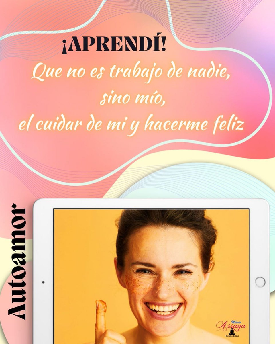 Assaya_Escuela's tweet photo. 💖 ¡La clave para la felicidad está en ti!.

💖 Nadie más puede hacerte feliz si tú mism@ no lo decides. Así que date cuenta de que eres la única persona capaz de crear la felicidad que buscas.

💖 ¡Atrévete a ser feliz!

 #FelicidadInterior #Autoamor #CrecimientoPersonal #assaya https://t.co/zVuQk3nD7o