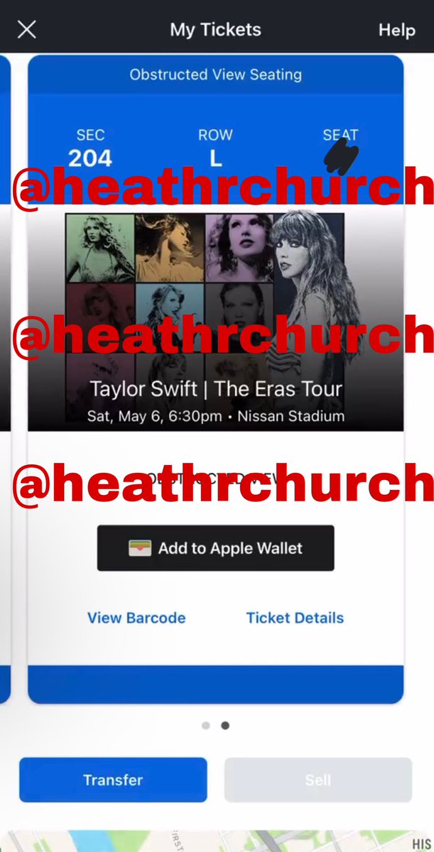 ErasTourResell's tweet photo. Selling ONE (1) OBSTRUCTED VIEW UPPER BOWL ticket to the show in Nashville at Nissan Stadium 5/6 TONIGHT
💌 Selling for $73 TOTAL 
💌 DM @heathrchurch if interested
(tickets and price have been verified) 
💌 ONLY USE PAYPAL G&amp;S‼️

🏷 Eras Tour, Taylor Swift https://t.co/EsJYzwoDov
