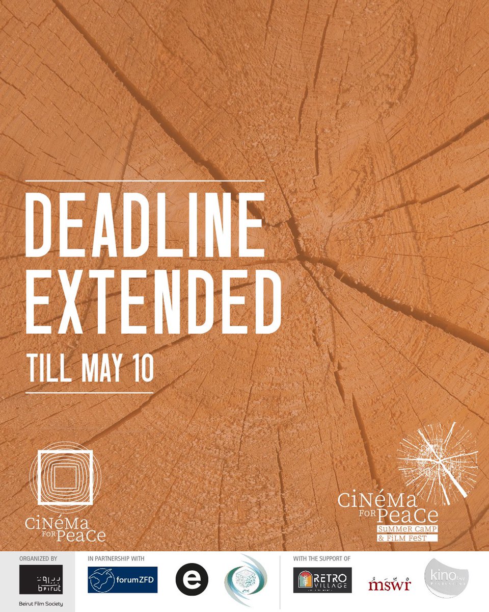 #CFP2023: EXCITING NEWS 🗞️ 
The deadline for applications has been extended! You now have till May 10th to submit your application and join us for an unforgettable experience. 🛎️ 

APPLY NOW 💻

Organized by: <a href="/BeirutFilmSoc/">Beirut Film Society</a>