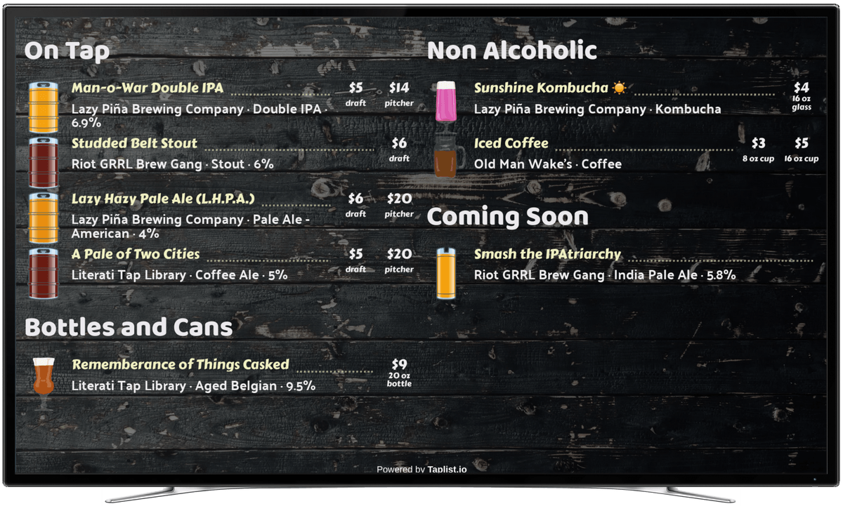 Yowch! Untappd for Business is down *again*. Looking for a stable alternative that also has a friendly team, easy month-to-month pricing, and awesome TV menu customizability? Give Taplist.io a look!