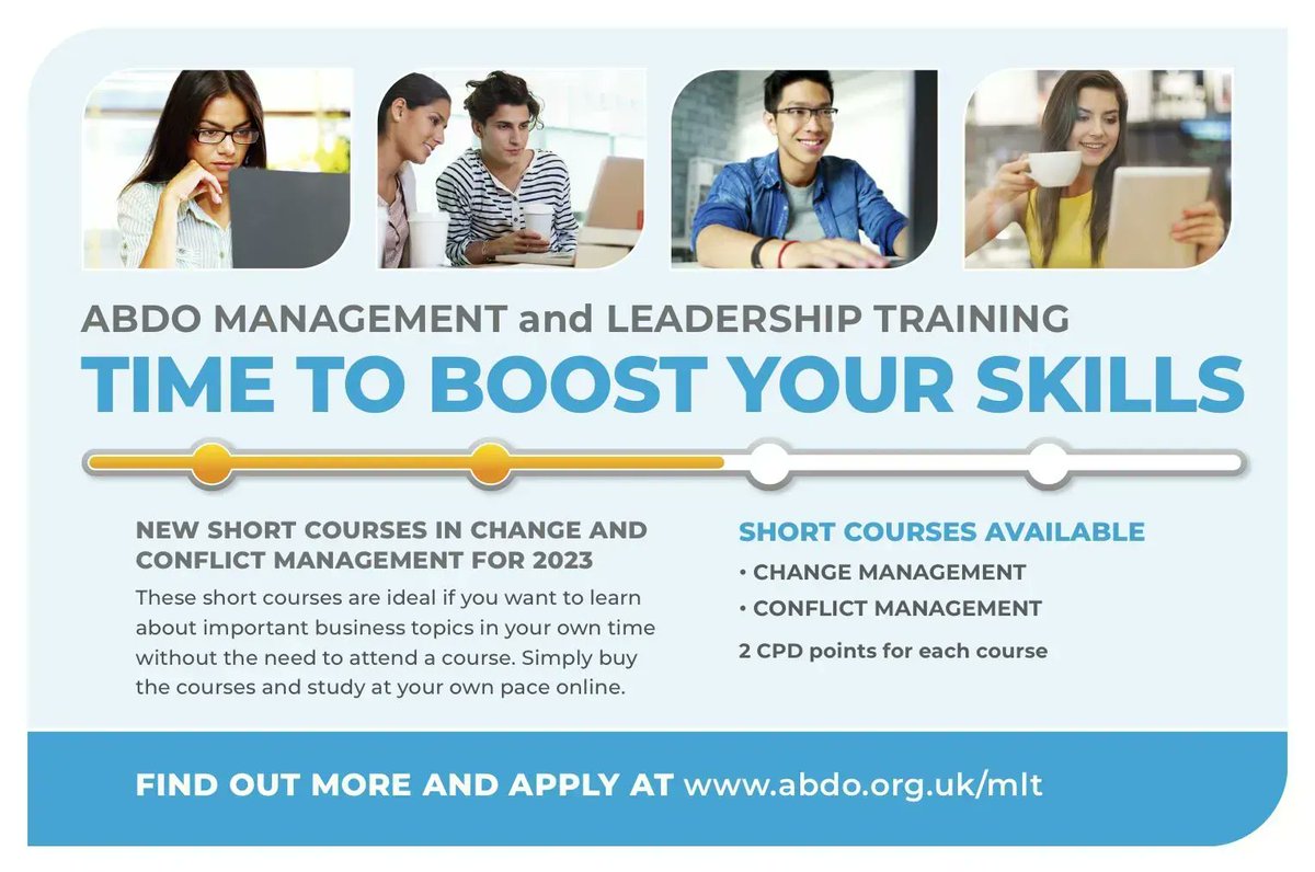 MLT online self-led short courses. Available in Change management and Conflict management 

These short courses are ideal for those who wish to engage in learning about important business topics in their own time without the need to attend a course.  buff.ly/43kF2Rx