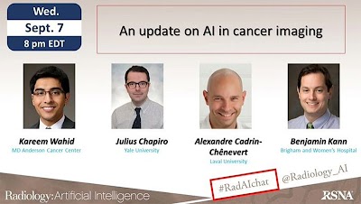 Expert panelists @JuliusChapiro @alexandrecadrin @BenjaminKannMD provide an update on #cancer imaging #AI pubs.rsna.org/page/ai/blog/2… @Kareem_A_Wahid #RadOnc #OncoRad #CancerImaging